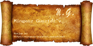 Mingesz Gusztáv névjegykártya